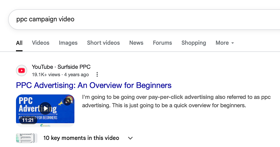 Featured Snippets Video Example