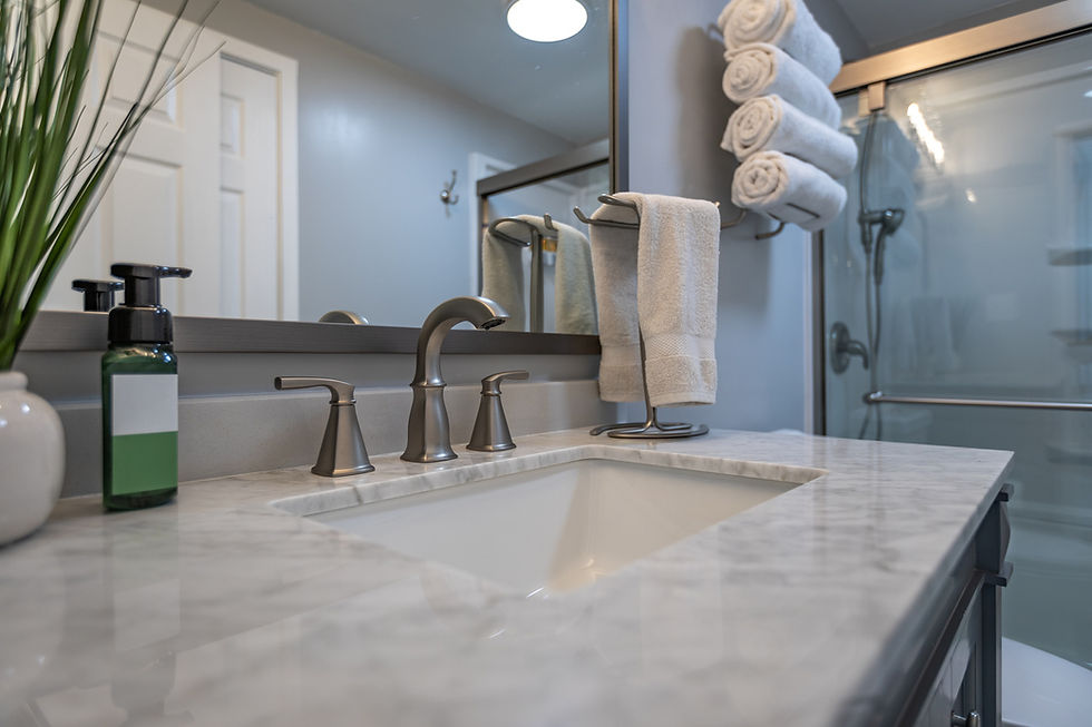 Wellness cottage bathroom and shower. Located at Ujima Retreat Center, Urbana, IL.