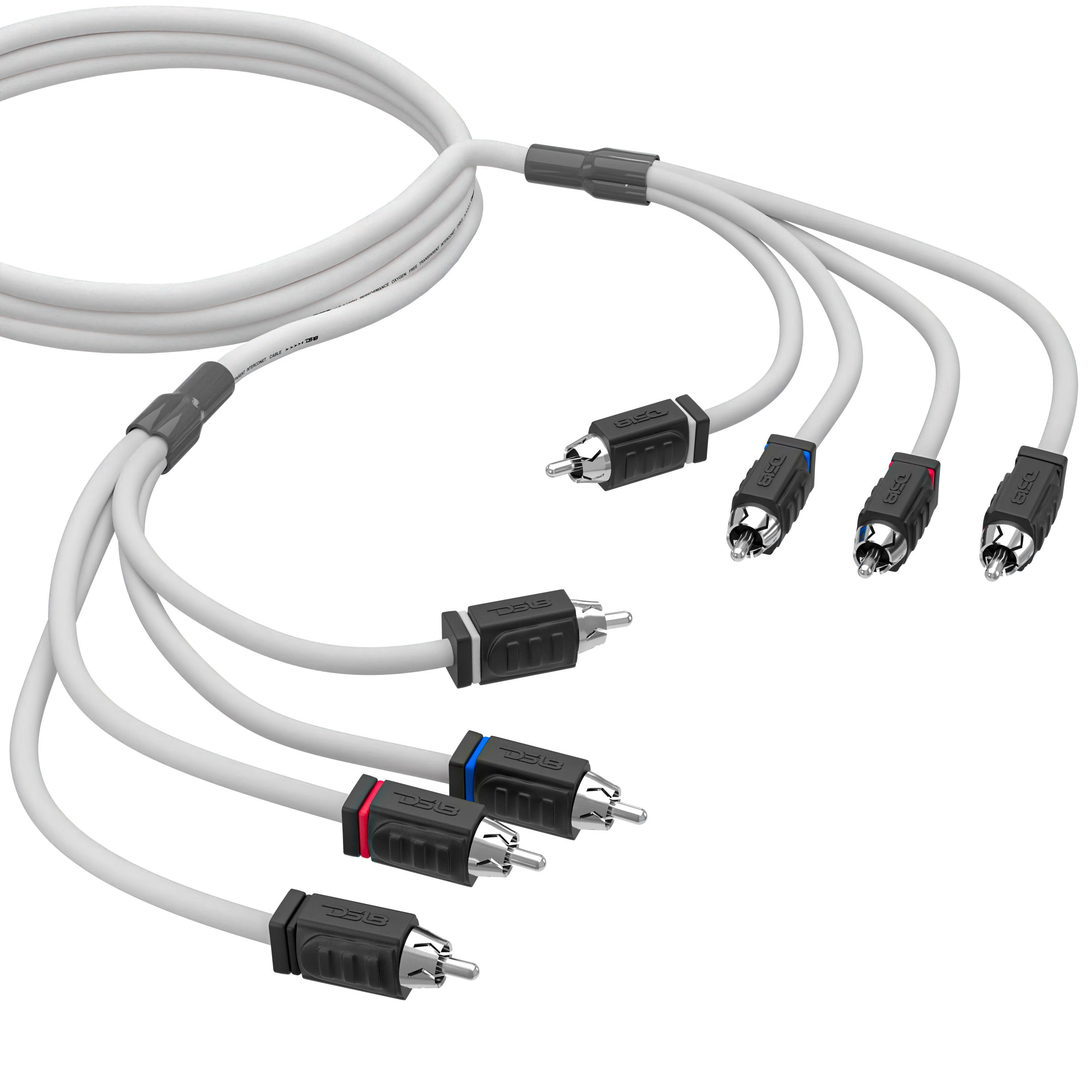 Cable RCA OFC 100 % de cobre estañado de grado marino de 4 canales, 6 pies