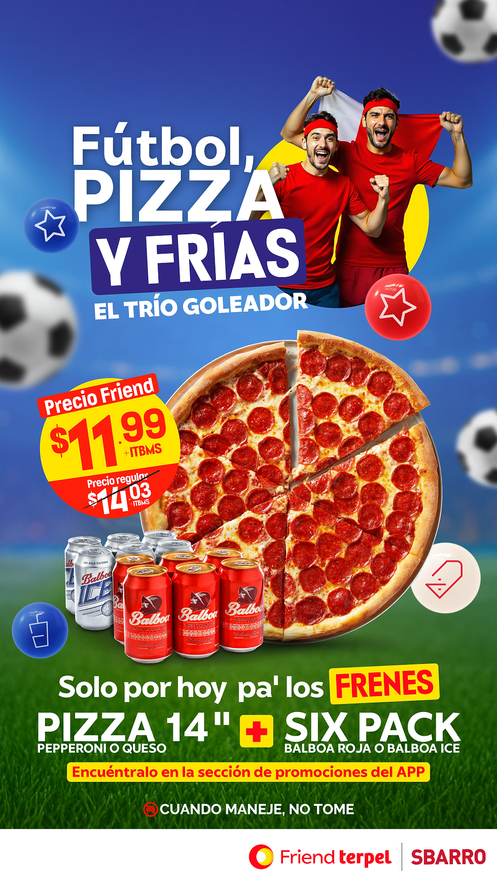 Flyer pizza beer