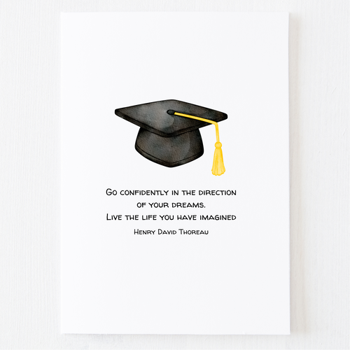 Graduation Cap Note Card | Mac and Mo Studio