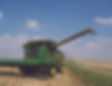 combine in a corn field
