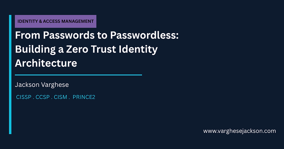 From Passwords to Passwordless: Building a Zero Trust Identity Architecture