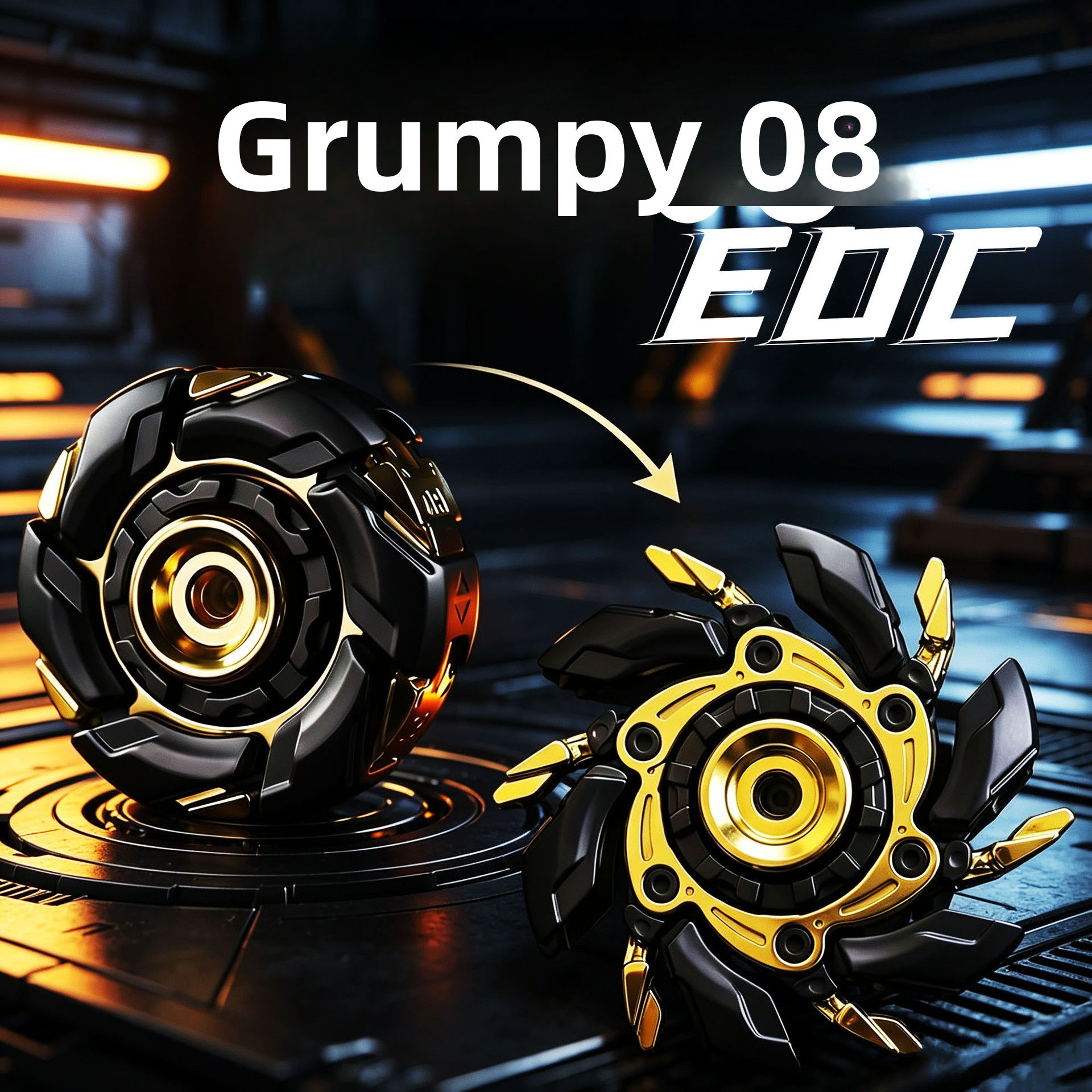 Zinc alloy fidget spinner in black, silver and gold colourways