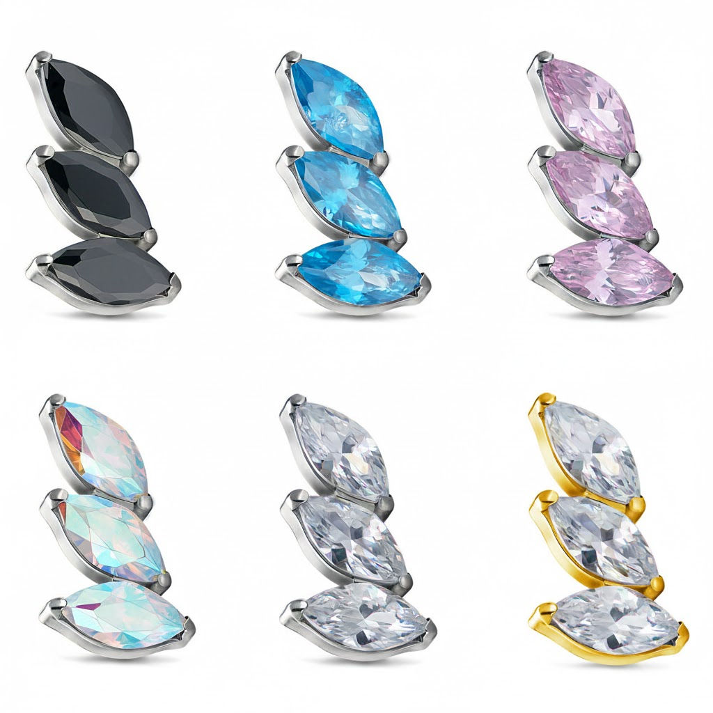 Titano viršūnėlė su cirkoniais