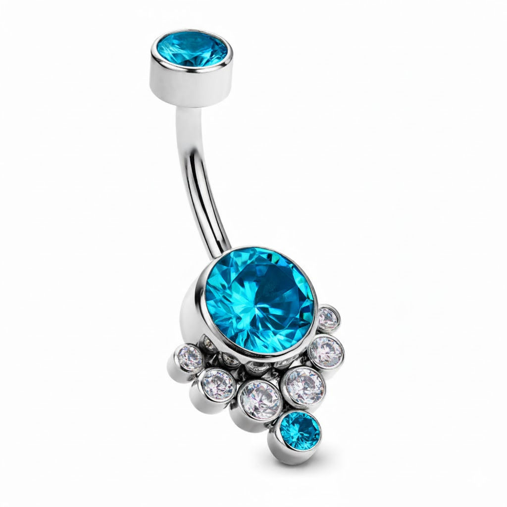 Titano auskaras į bambą su Cirkoniais