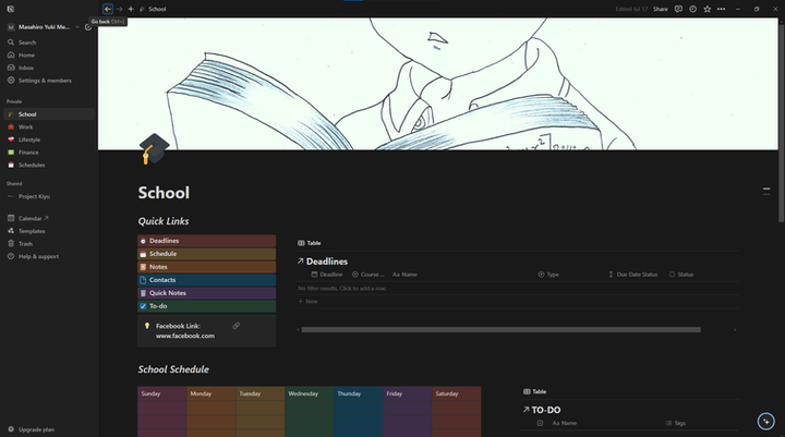 Notion Set Up for Personal Use