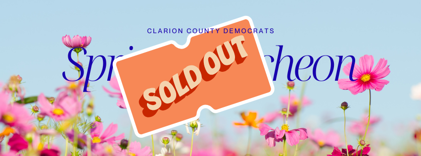spring luncheon with a sold out sign in front of it
