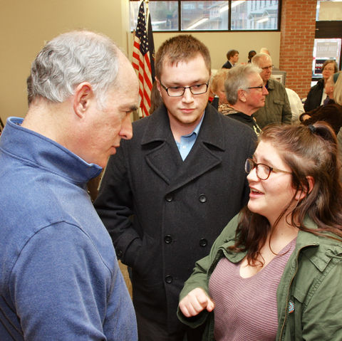 Casey listening to a constituent