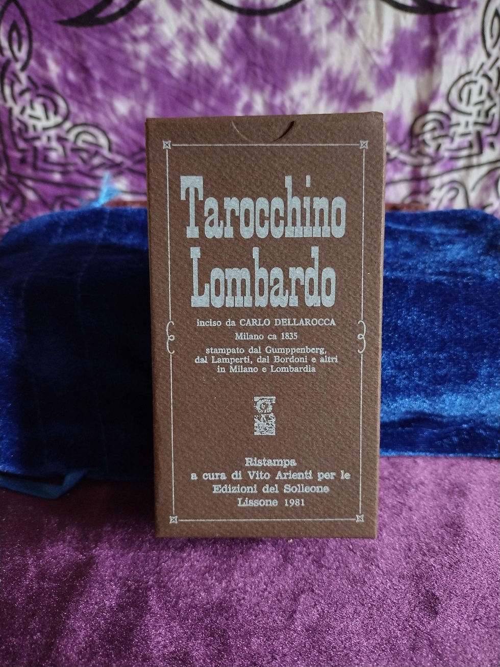 Thumbnail: Tarocchino Lombardo by Vito Arienti 1981 solleone tarot