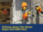 View of workers wearing an orange safety vest and yellow helpmets in a construction site, working with rods and cement.