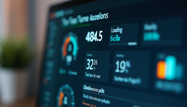 Close-up view of a website speed test showing slow loading time