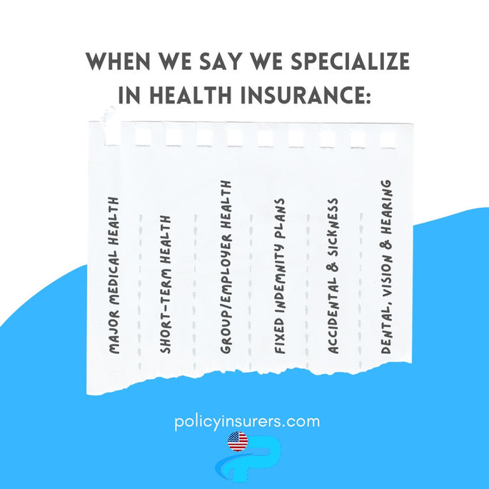 specializing in health insurance, dental insurance, supplemental insurance, vision insurance