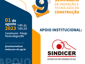 9º SEMINÁRIO ITCON OCORRE DIA 01 DE AGOSTO NA CONSTRUSUL