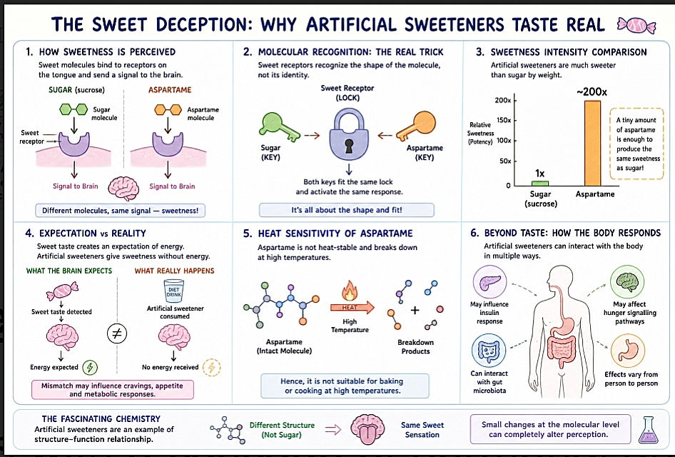 The Sweet Deception: Why Artificial Sweeteners Taste Real?