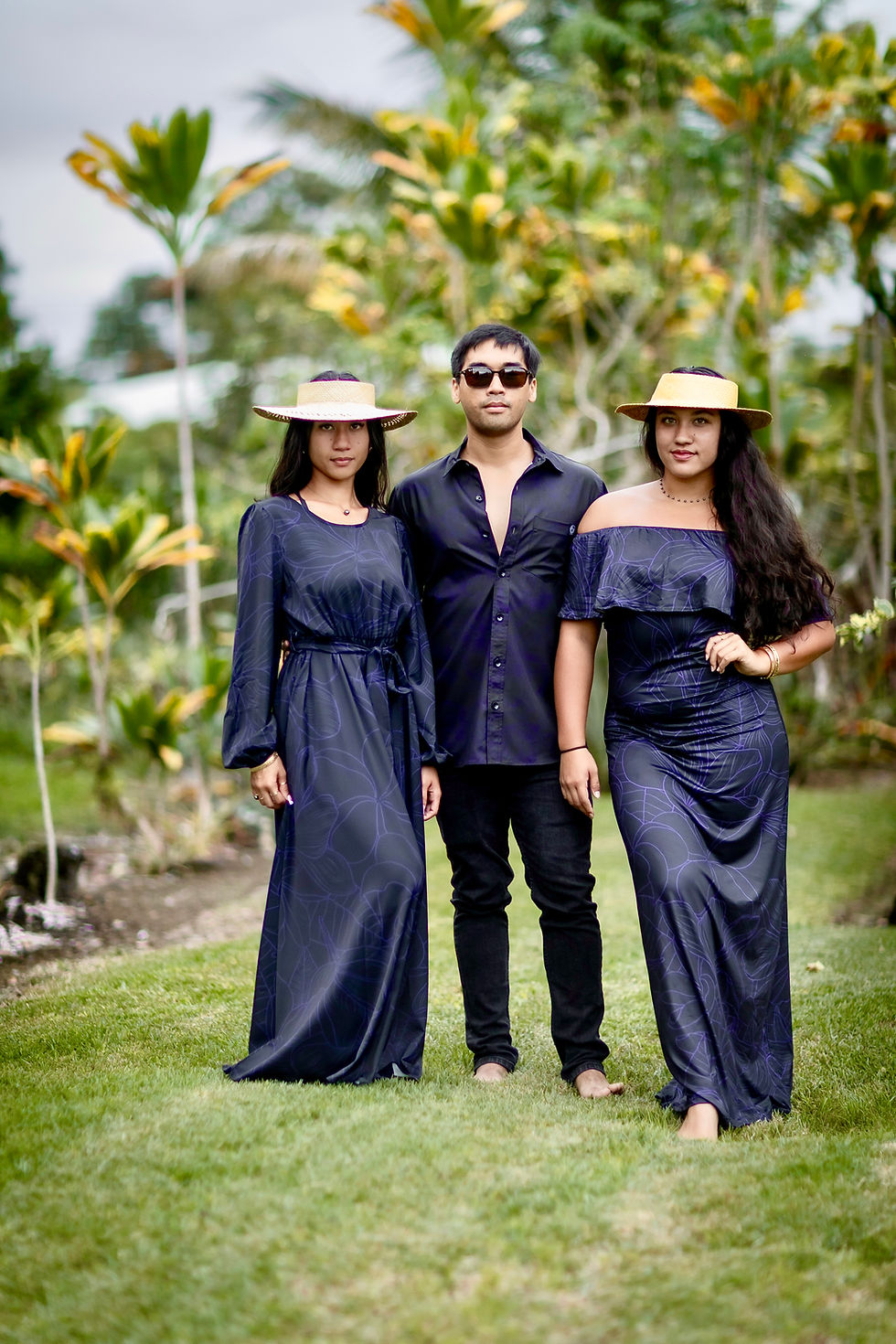 Thumbnail: Pua Melia (Plumeria) Ruffled Long Dress