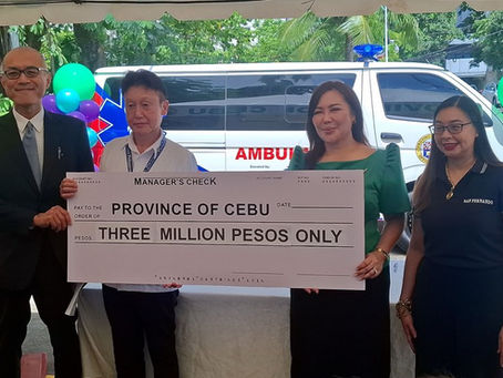 ON THE ROAD TO SAVING LIVES
Taiheiyo gives Cebu Gifts of Care (Ambulance for the province, ₱3M for #Tino rehab)