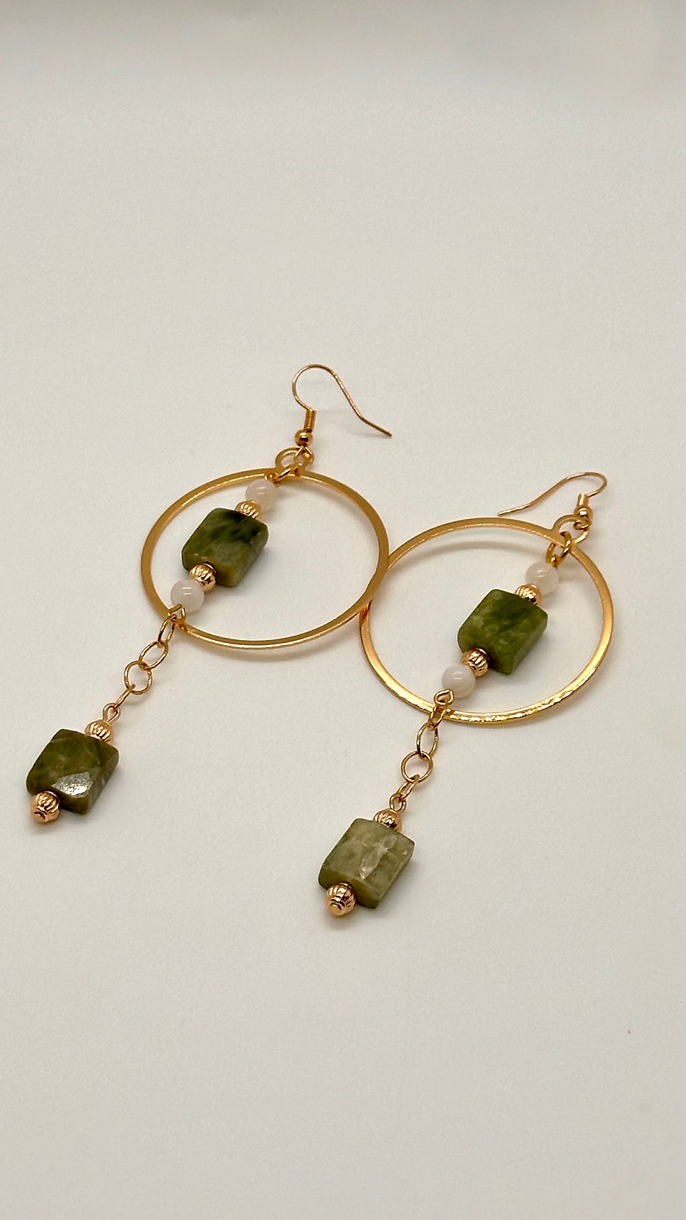 Thumbnail: Golden Jade Cascade - Earrings