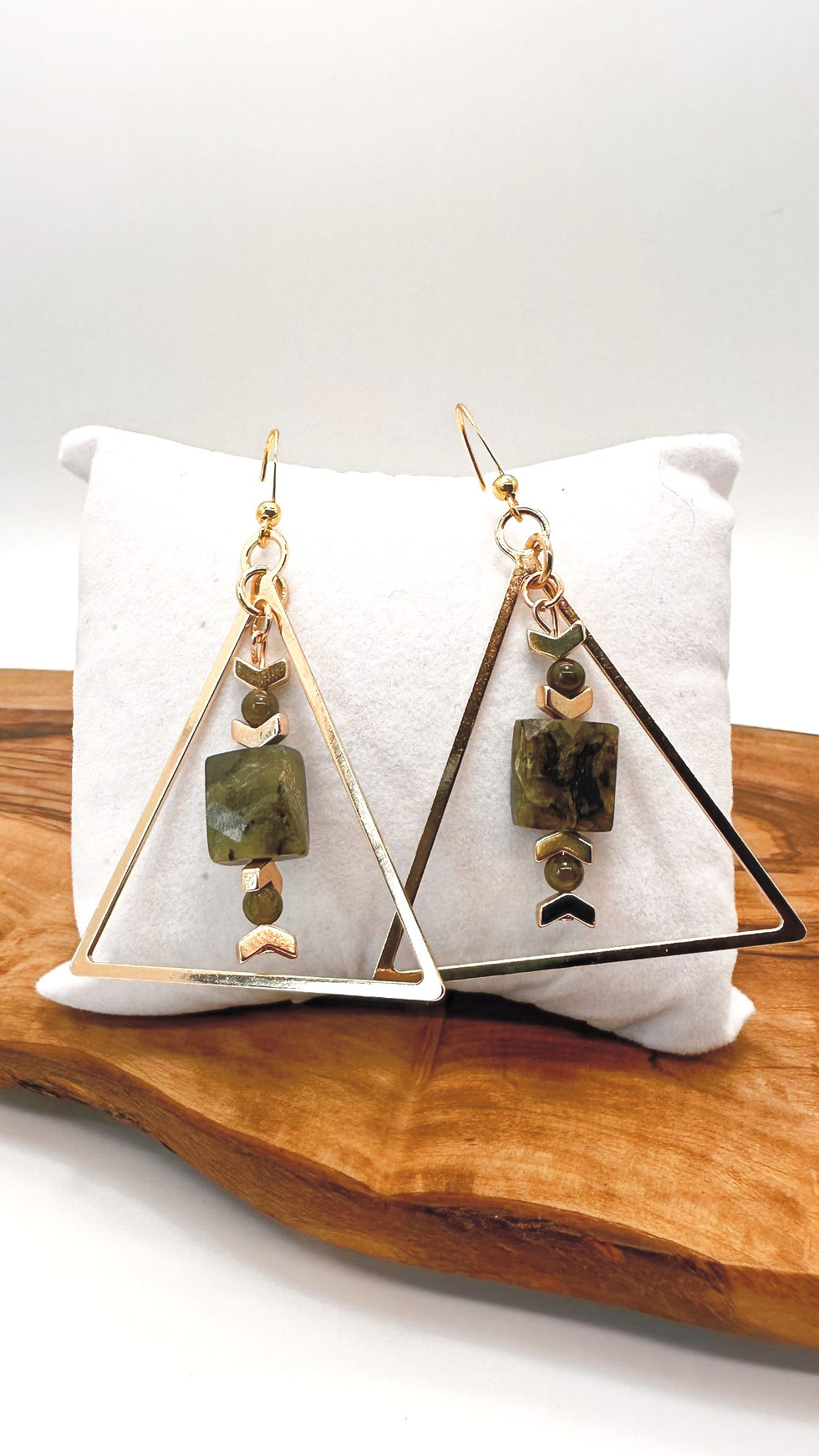 Thumbnail: Jade's Golden Angles - Earrings