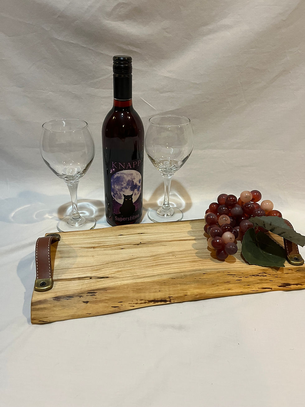 Thumbnail: Live Edge Maple serving tray with leather handles