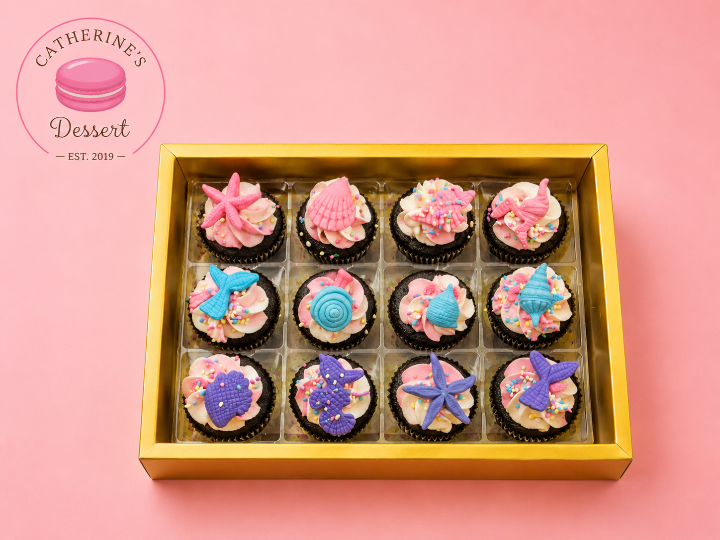 Dozen Mini cupcakes Ocean theme