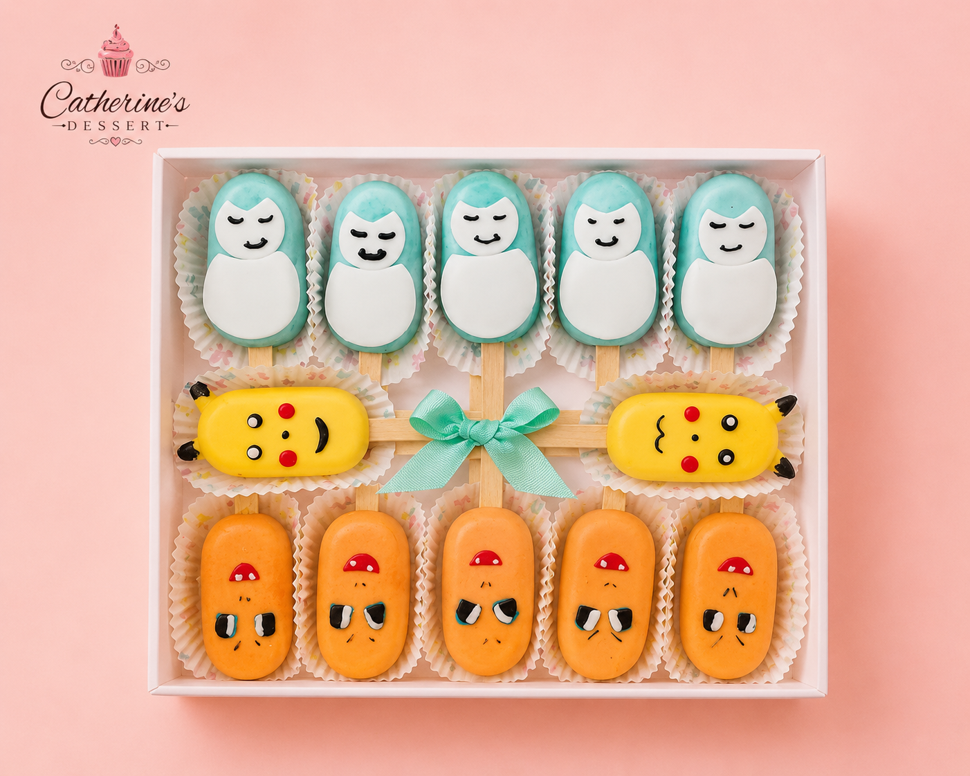 Happy gift box of 12 Pokemon Designs Cakesilces