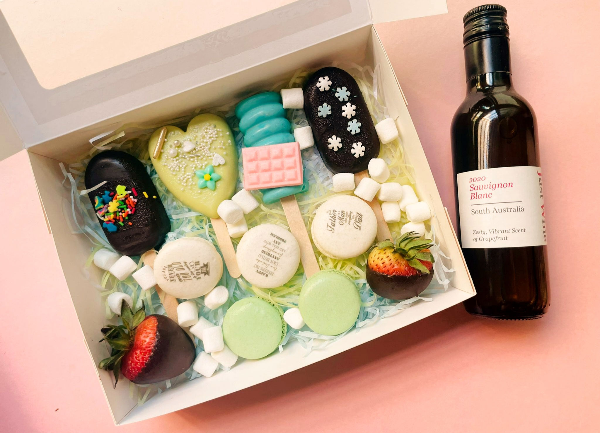 Daddy dearest gift box set with mini wine