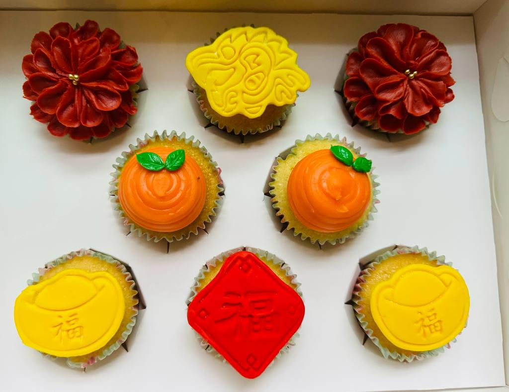 Happy CNY 2025 box of 8 Cupcakes