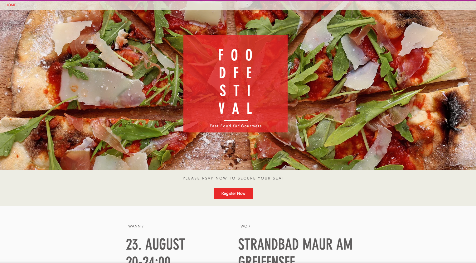 FoodFestival - Landing Page