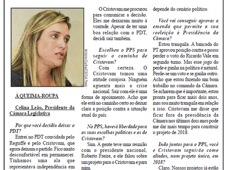 Correio Braziliense – À QUEIMA ROUPA Dep. Celina Leão