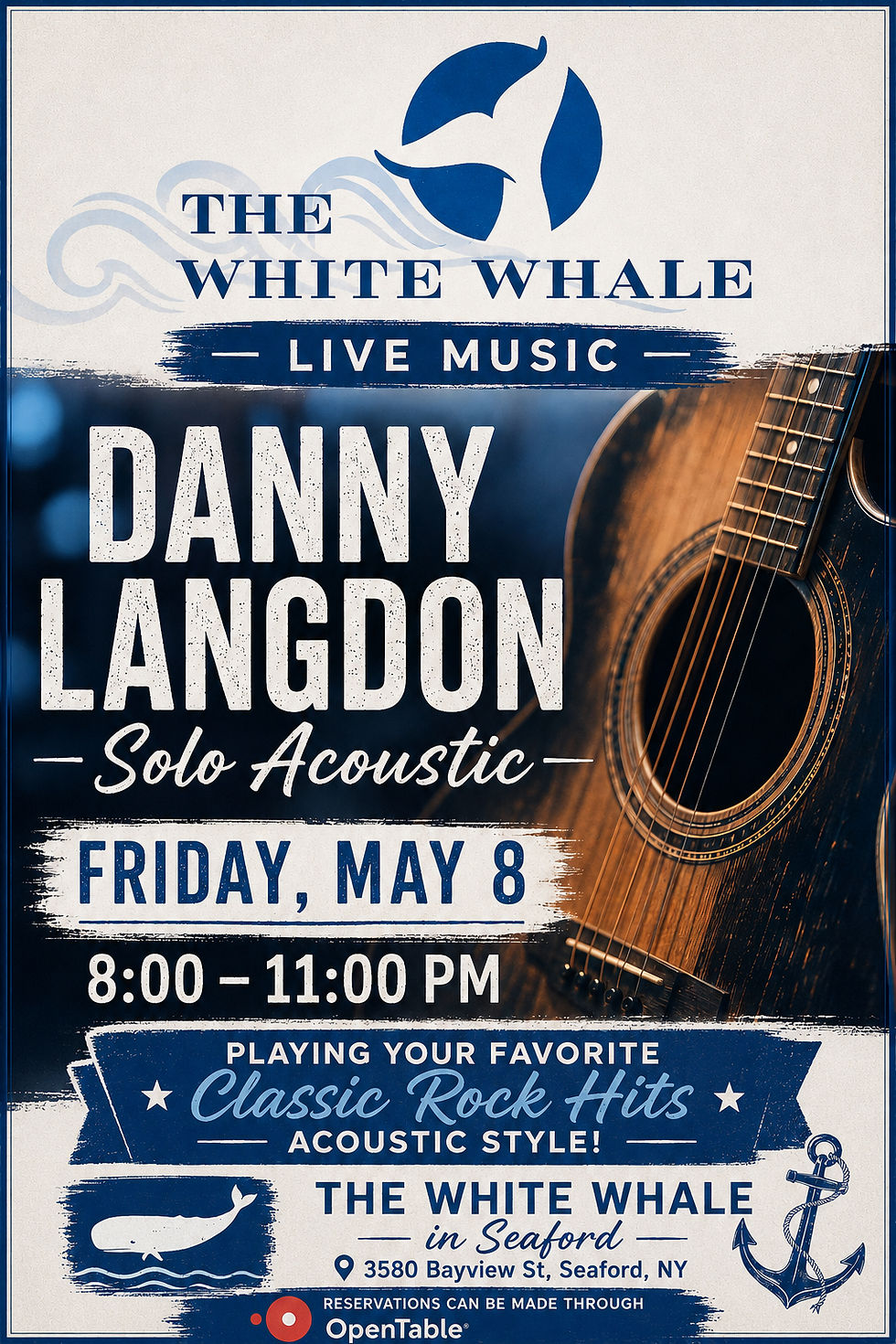 Danny Langdon Solo Acoustic Debut, White Whale Seaford
