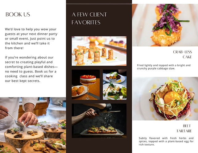 Copy for Herban Plate catering brochure