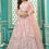 Thumbnail: Pink Embroidered Georgette Wedding Lehenga Choli & Dupatta