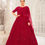 Thumbnail: Red Color Net With Silk Satin (2 Layer Inner With Can-Can) Party Wear Lehenga