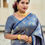 Thumbnail: Silk Traditional Saree in Grey with Weaving work