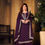 Thumbnail: Purple Faux Georgette Embroidered Kameez With Palazzo Salwar Kameez