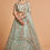 Thumbnail: Light Green Net Zari Dori and Sequins Embroidery Work A Line Lehenga
