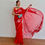 Thumbnail: Pure soft organza silk saree with beautiful floral prints nd fully handwork