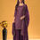 Thumbnail: Wedding Wear Georgette Straight Salwar Suit In Purple
