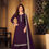 Thumbnail: Purple Faux Georgette Embroidered Kameez With Palazzo Salwar Kameez
