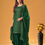 Thumbnail: Wedding Wear Georgette Straight Salwar Suit In Green