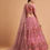 Thumbnail: Net Zari Badia Dorland Threads Embroidery work A Line Wedding Lehenga