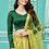 Thumbnail: Green Gota Embroidered Lehenga Choli In Georgette Wedding Lehenga Choli