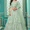 Thumbnail: Green Georgette Embroidered Designer Wedding Lehenga Choli