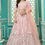 Thumbnail: Pink Embroidered Georgette Wedding Lehenga Choli & Dupatta