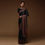 Thumbnail: Pleasant Black Cinon Silk Designer Printed Sequence Work Lace Border Festive