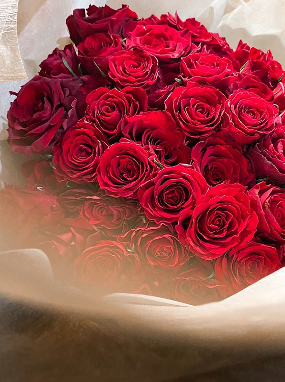 縦42㌢大薔薇小薔薇 リアルな満開薔薇♪本革タグ付き