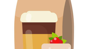 Takeaway coffee and cake purchased whilst out and about on business travel