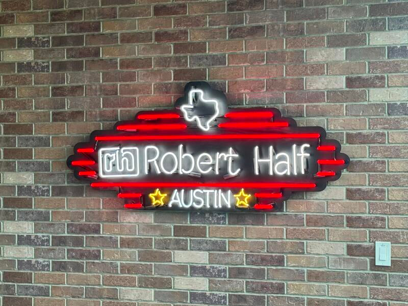 Custom designed Robert Half Neon Sign