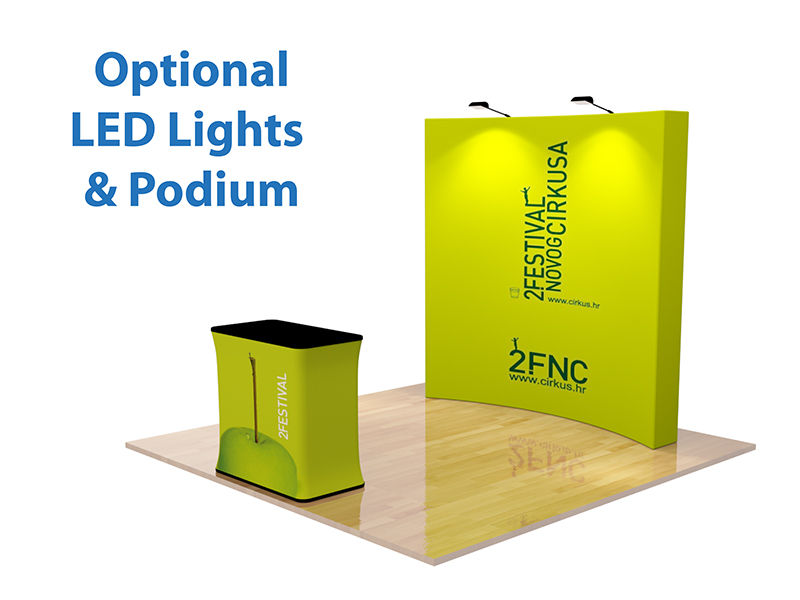 Thumbnail: 8ft Curve Velcro Fabric Pop Up Display